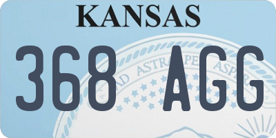 KS license plate 368AGG