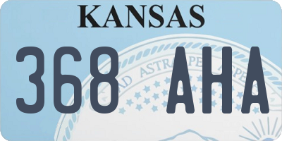 KS license plate 368AHA