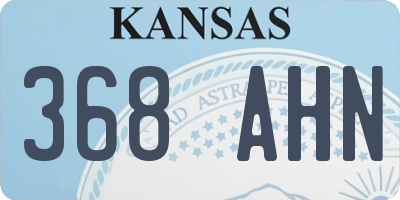 KS license plate 368AHN