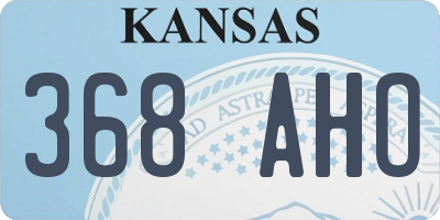 KS license plate 368AHO