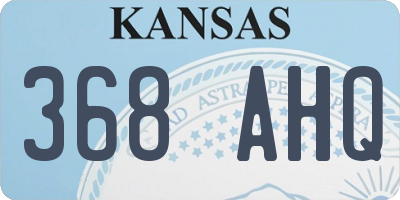 KS license plate 368AHQ