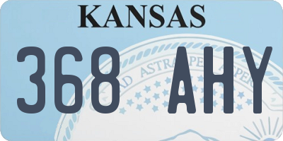 KS license plate 368AHY