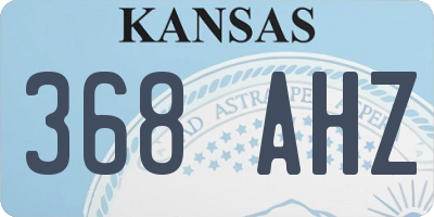 KS license plate 368AHZ