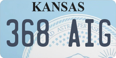 KS license plate 368AIG