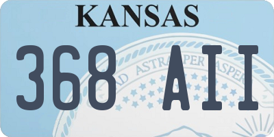 KS license plate 368AII