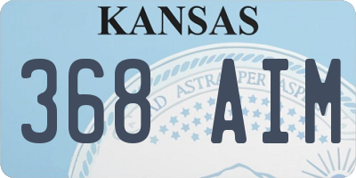 KS license plate 368AIM