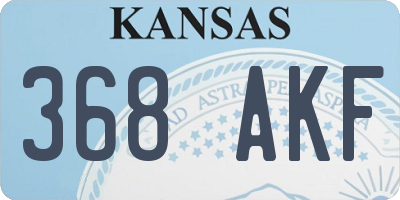 KS license plate 368AKF