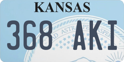 KS license plate 368AKI