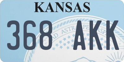 KS license plate 368AKK