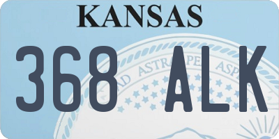 KS license plate 368ALK