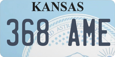 KS license plate 368AME