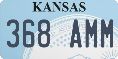 KS license plate 368AMM