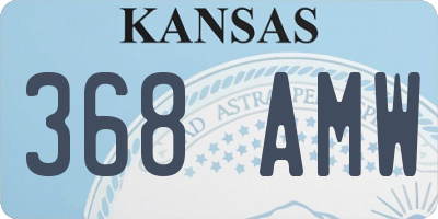 KS license plate 368AMW