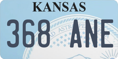 KS license plate 368ANE
