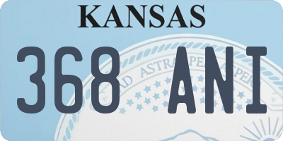 KS license plate 368ANI