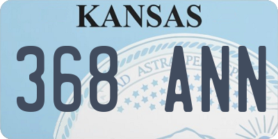 KS license plate 368ANN