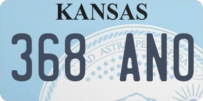 KS license plate 368ANO