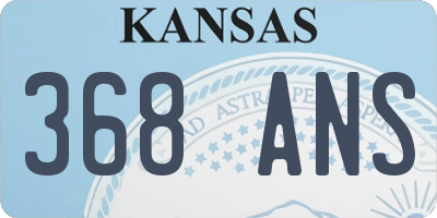 KS license plate 368ANS