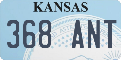 KS license plate 368ANT