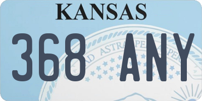 KS license plate 368ANY