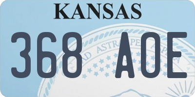 KS license plate 368AOE