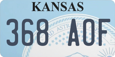 KS license plate 368AOF