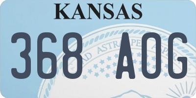 KS license plate 368AOG