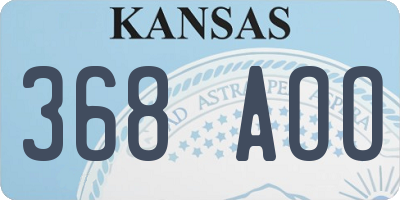 KS license plate 368AOO