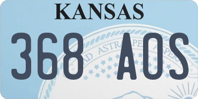 KS license plate 368AOS