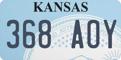 KS license plate 368AOY