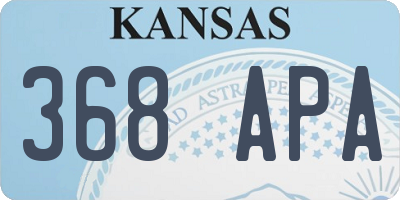 KS license plate 368APA