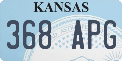 KS license plate 368APG