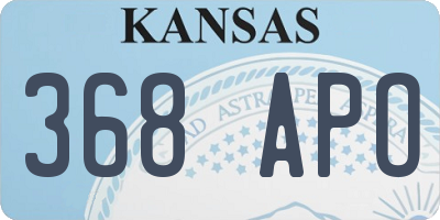 KS license plate 368APO