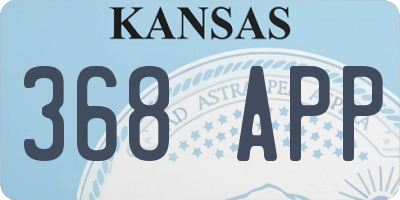 KS license plate 368APP