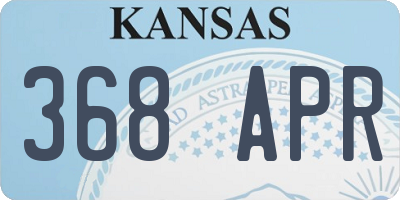 KS license plate 368APR