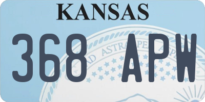 KS license plate 368APW