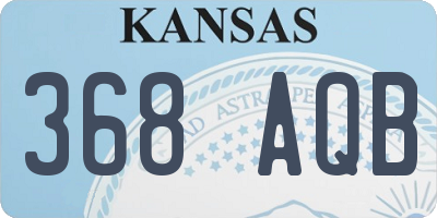 KS license plate 368AQB