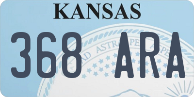 KS license plate 368ARA