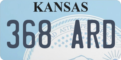 KS license plate 368ARD