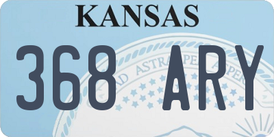 KS license plate 368ARY