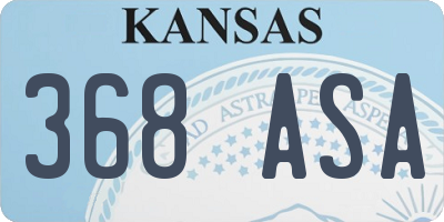 KS license plate 368ASA