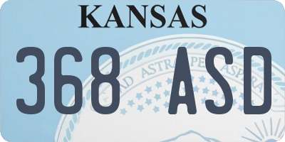 KS license plate 368ASD