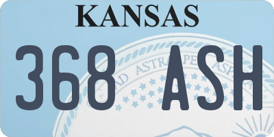 KS license plate 368ASH