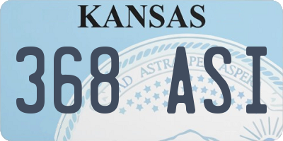 KS license plate 368ASI