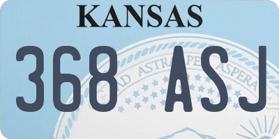 KS license plate 368ASJ