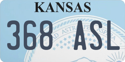 KS license plate 368ASL