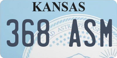 KS license plate 368ASM