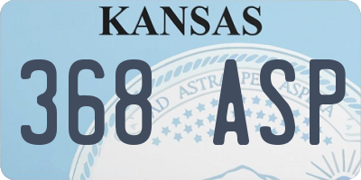 KS license plate 368ASP