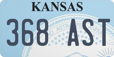KS license plate 368AST