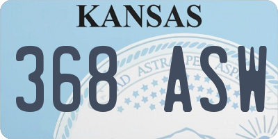 KS license plate 368ASW